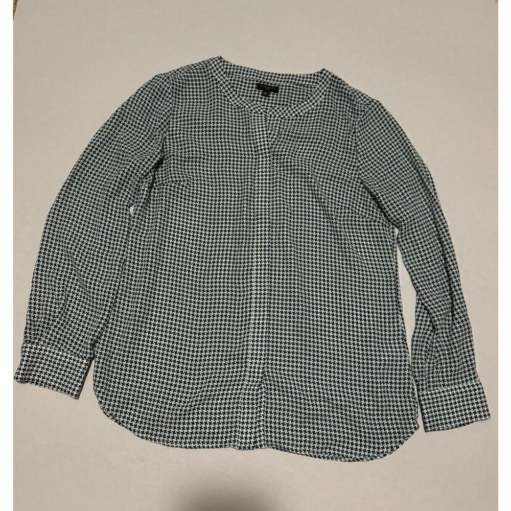Talbots Petite Women’s Long Sleeve Blouse Green Checkered Sz SP